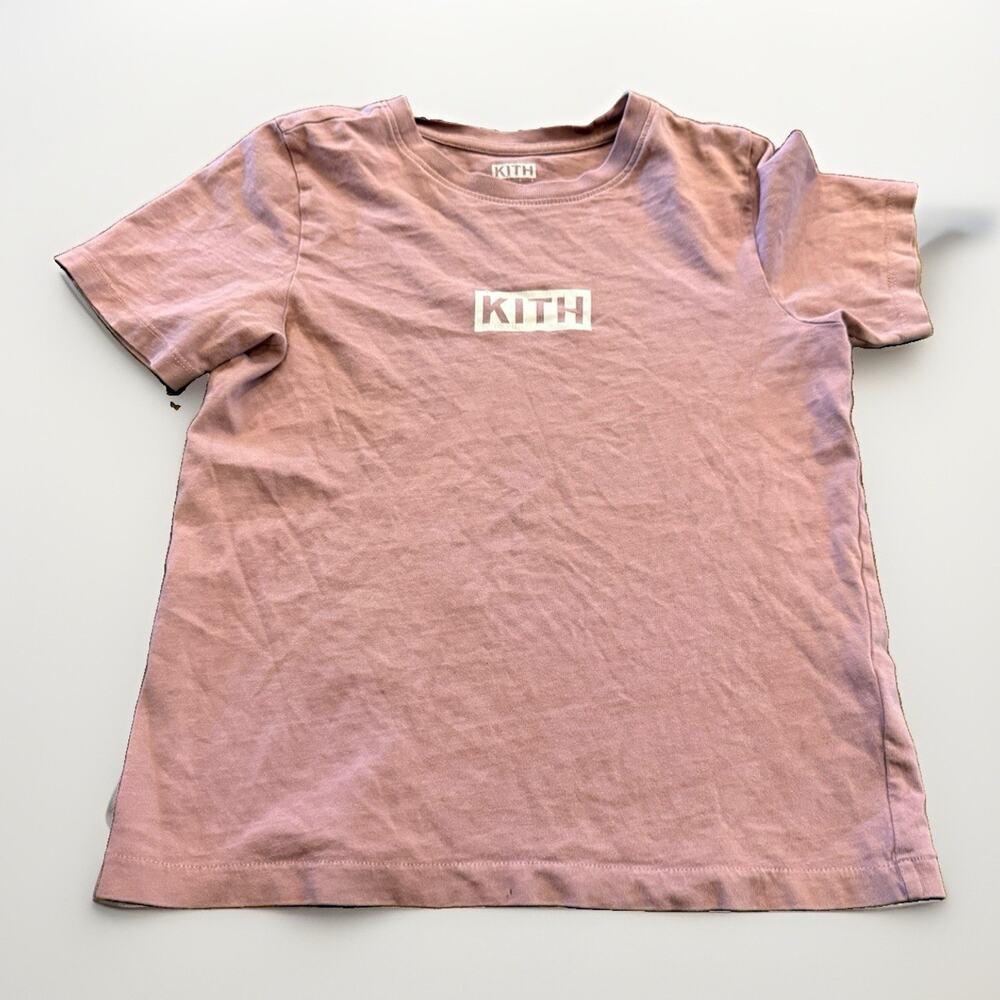 Kith Youth Kids Dusty Rose Classic Logo Short Sleeve T-Shirt Size S 8/9